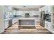 Modern kitchen featuring an island, stainless steel appliances, and sleek countertops at 776 Tillis Pl, Las Vegas, NV 89138