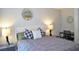 Well-lit bedroom with a comfortable bed, matching side tables, and a desk for work or study at 11830 Portina Dr # 2030, Las Vegas, NV 89138