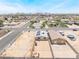 Expansive aerial shot captures a cozy home in a neighborhood setting with the city skyline in the distance under a blue sky at 1328 Balzar Ave, Las Vegas, NV 89106