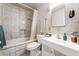 Bathroom with a shower, tub, toilet, and modern sink at 1328 Balzar Ave, Las Vegas, NV 89106