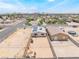 Exterior aerial showcasing a home with solar panels in a suburban setting with city views at 1328 Balzar Ave, Las Vegas, NV 89106