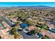 This high angle aerial view displays a well-established neighborhood with lush mature landscaping and tree coverage at 1561 Doran Dr, Las Vegas, NV 89123