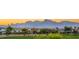 A line of beautiful homes are featured in this street view with a mountain backdrop at 1987 Orchard Mist St, Las Vegas, NV 89135