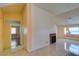Living room featuring tile floors, fireplace and natural light at 3127 Kennewick Dr, Las Vegas, NV 89121