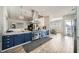 Spacious kitchen featuring stainless steel appliances, blue cabinets, and an open layout at , Las Vegas, NV 89149