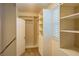 Walk-in closet with custom shelving, carpet floors, and a window for natural light at 10404 Mystic Pine Rd, Las Vegas, NV 89135