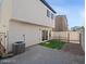 This backyard is fully fenced with gravel and turf at 1891 Via Del Prado St, Las Vegas, NV 89115