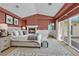Spacious main bedroom featuring a fireplace, sitting area and private outdoor access at 2825 Brianwood Ct, Las Vegas, NV 89134