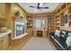 Home office with custom woodwork, built in bookshelves, and fireplace at 2825 Brianwood Ct, Las Vegas, NV 89134