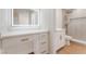 Bathroom featuring lighted mirror vanity and walk-in shower with modern fixtures at 3086 Cardinal Dr, Las Vegas, NV 89121