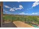 Balcony with golf course views and horizontal metal railings under a blue sky with puffy clouds at 583 Saint Croix St, Henderson, NV 89012