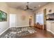 Spacious bedroom with large window, ceiling fan and ensuite bath at 583 Saint Croix St, Henderson, NV 89012