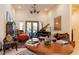 Living room with a piano, a view to the pool, and access to the outdoor area at 8120 W Red Coach Ave, Las Vegas, NV 89129