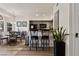 Eat-in kitchen with bar stool seating at the breakfast bar and modern track lighting above at 890 Kitty Hawk Dr # 2412, Mesquite, NV 89027
