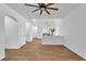 Spacious living room with modern ceiling fan and recessed lighting at 9047 Harbor Wind Ave, Las Vegas, NV 89178