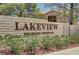Community entrance sign with 'Lakeview' address for a prime location at 9070 Spring Mountain Rd # 114, Las Vegas, NV 89117