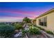 Serene backyard featuring lush gardens, a stone pathway, and a relaxing outdoor space at 1637 Wellington Springs Ave, Henderson, NV 89052
