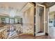 Grand foyer featuring an iron staircase and a decorative ceiling at 2200 Glenbrook Way, Las Vegas, NV 89117