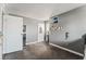 Comfortable bedroom with neutral gray walls, soft carpeting, and ample closet space at 2915 Cedar Ave # 11C, Las Vegas, NV 89101