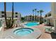 Resort-style pool and spa area surrounded by lush landscaping and multiple seating areas at 3550 Bay Sands Dr # 3089, Laughlin, NV 89029