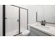 Modern bathroom featuring white tiled shower and vanity at 364 Tigullio Ave, Henderson, NV 89011