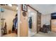 Walk-in closet with wood sliding door, custom shelving, and plenty of storage space at 4905 Ricky Rd, Las Vegas, NV 89130