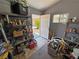 The interior of the shed includes ample storage solutions and a door that opens to the backyard at 4910 Marywood Ct, Pahrump, NV 89061