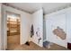 Damaged bathroom showcasing an open closet and a shower space at 5907 Zawawi Ct, Las Vegas, NV 89110
