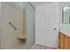 Accessible bathroom features a walk-in shower stall and a nearby sink at 855 N Stephanie St # 2415, Henderson, NV 89014