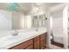 Well-lit bathroom showcasing double sinks, ample counter space, and a shower-tub combo at , Las Vegas, NV 89166