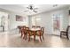 Bright dining room with tile floors, a ceiling fan, and access to the backyard at , Las Vegas, NV 89166