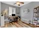 Office area with wood floors, ceiling fan and neutral paint at 10656 Hyde Corner Ave, Las Vegas, NV 89166