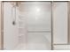 Walk-in shower with sliding glass door and built in shelves at 1102 E Dorrell Ln, North Las Vegas, NV 89086