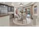Bright dining area with views of the pool and backyard through sliding glass doors at 11056 Kilkerran Ct, Las Vegas, NV 89141