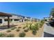 Contemporary townhome community showcasing desert landscaping and inviting common areas at 11402 Ethereal Landing Ave, Las Vegas, NV 89138