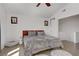 Bedroom with vaulted ceiling, wood flooring and natural light at 1428 Daybreak Dr, Las Vegas, NV 89108