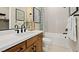 Bathroom featuring modern fixtures, a soaking tub, and a separate tiled shower at 227 Paraggi Bay Dr, Henderson, NV 89011