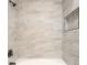 Updated shower features decorative tile at 3151 Soaring Gulls Dr # 2180, Las Vegas, NV 89128