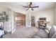 Bedroom with french doors to the upstairs hallway, ideal for a home office at 4737 Barcelona Ridge Ct, Las Vegas, NV 89129