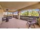 A large covered patio with seating, a heater and outdoor views at 4737 Barcelona Ridge Ct, Las Vegas, NV 89129