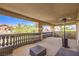 A large covered patio with seating, a heater and views of the home at 4737 Barcelona Ridge Ct, Las Vegas, NV 89129