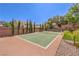 View of the full sized backyard tennis court at 4737 Barcelona Ridge Ct, Las Vegas, NV 89129