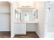 A bright bathroom offers a large vanity, and a shower tub at 5340 Santa Fe Heights St, North Las Vegas, NV 89081
