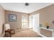 Cozy bedroom features neutral walls, carpet, and a window for natural light at 5905 Paseo Montana, Las Vegas, NV 89108
