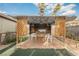 Outdoor gazebo with seating area and brick pavers at 6513 Hyde Ave, Las Vegas, NV 89107