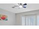 Bedroom features neutral colors, ceiling fan, and plantation shutters at 2839 Goldcreek St, Henderson, NV 89052