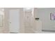 Neutral-toned hallway with white doors, tiled floor, and a small plant on a pedestal at 2839 Goldcreek St, Henderson, NV 89052
