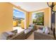 Comfortable outdoor patio featuring wicker furniture and scenic views of the surrounding landscape at 29 Montelago Blvd # 131, Henderson, NV 89011