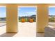 Picturesque view of the lake and mountains from this comfortable outdoor patio seating area at 29 Montelago Blvd # 131, Henderson, NV 89011