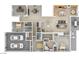 3D floor plan showcasing the home's layout and spatial relationships between rooms at 40 Stonemark Dr, Henderson, NV 89052